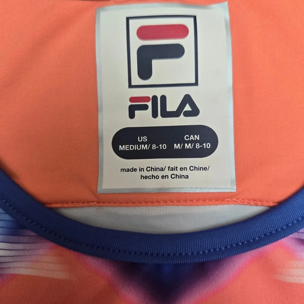 Fila Tennis‎ Tank Top Chevron Tie Waist Sleeveless Athletic Kids Size M